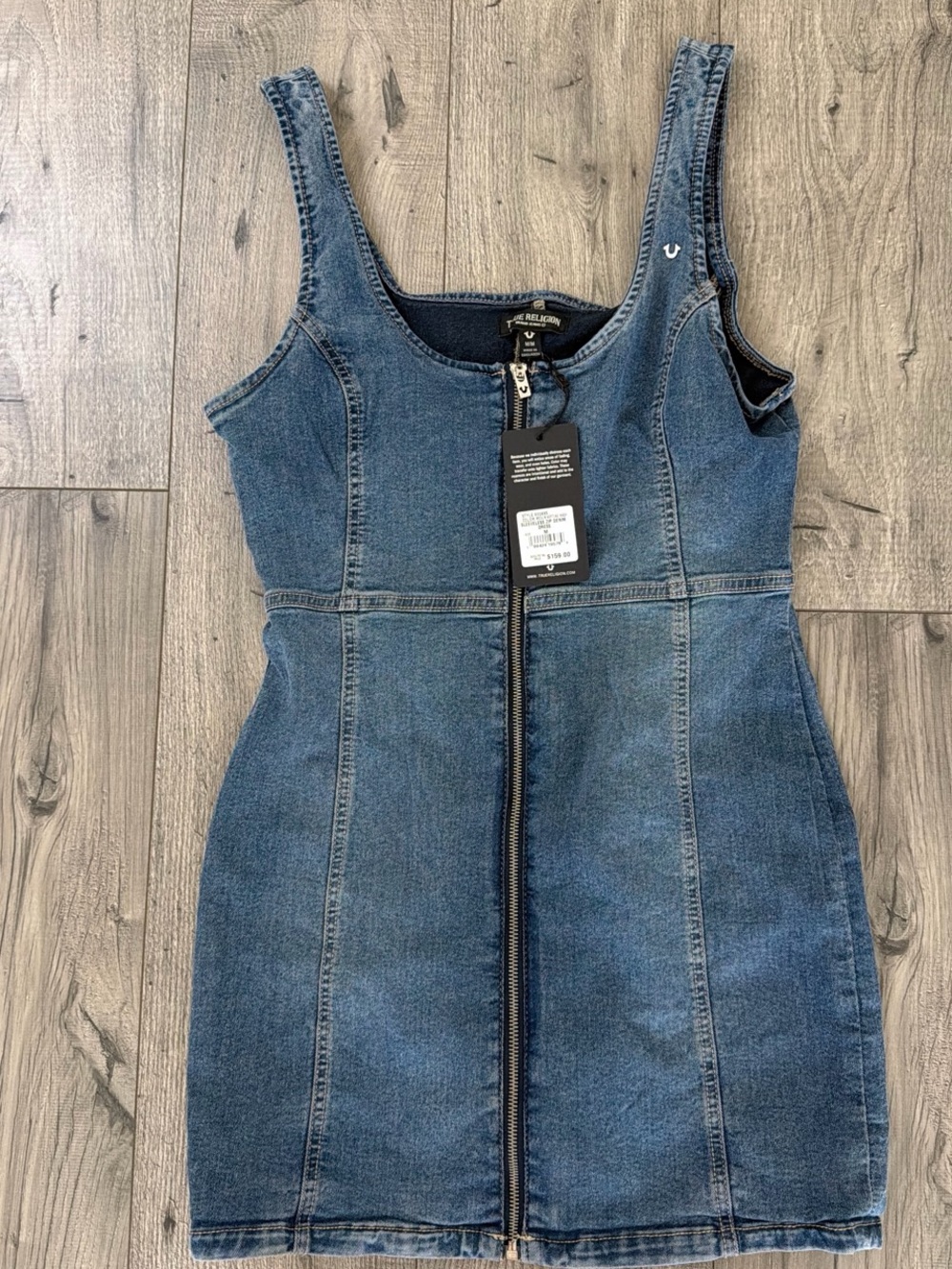 True Religion new with tags Denim zip up dress size medium